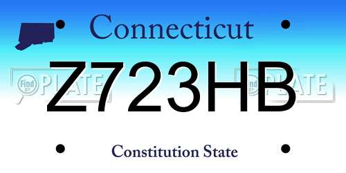 Z723HB Connecticut License Plate
