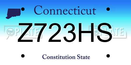 Z723HS Connecticut License Plate