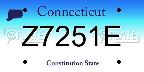 Z7251E Connecticut License Plate