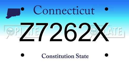 Z7262X Connecticut License Plate