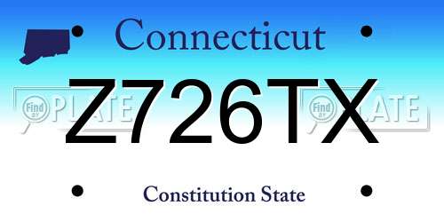 Z726TX Connecticut License Plate