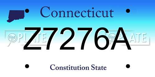 Z7276A Connecticut License Plate