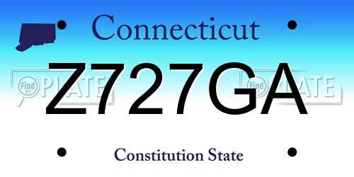 Z727GA Connecticut License Plate