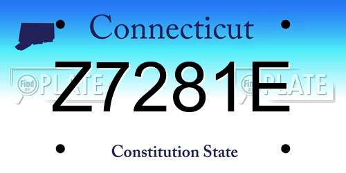 Z7281E Connecticut License Plate