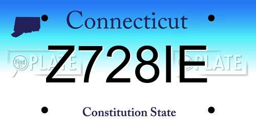 Z728IE Connecticut License Plate