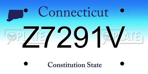 Z7291V Connecticut License Plate