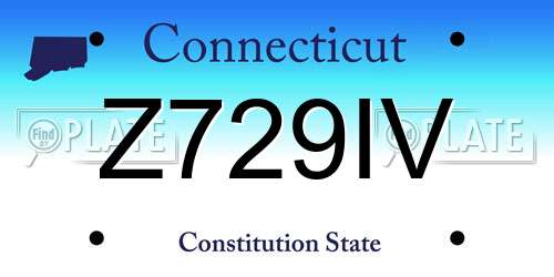 Z729IV Connecticut License Plate