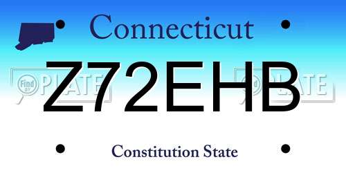 Z72EHB Connecticut License Plate