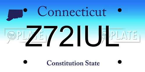 Z72IUL Connecticut License Plate