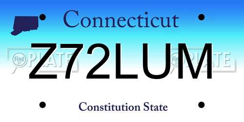 Z72LUM Connecticut License Plate