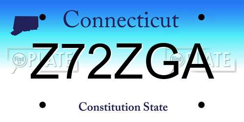 Z72ZGA Connecticut License Plate