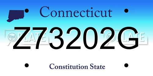 Z73202G Connecticut License Plate