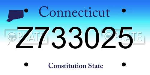 Z733025 Connecticut License Plate