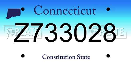Z733028 Connecticut License Plate