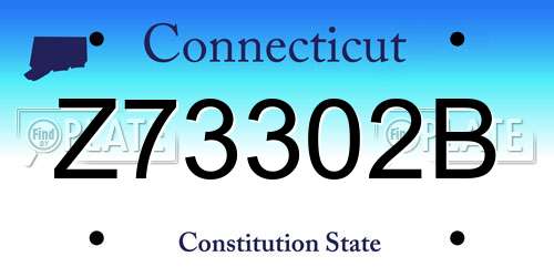 Z73302B Connecticut License Plate