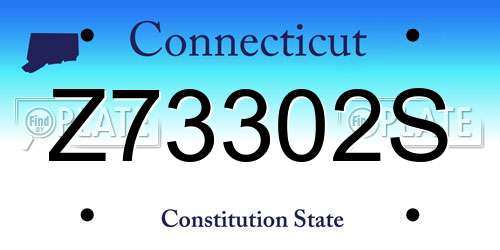 Z73302S Connecticut License Plate