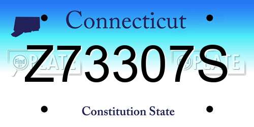 Z73307S Connecticut License Plate
