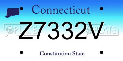 Z7332V Connecticut License Plate