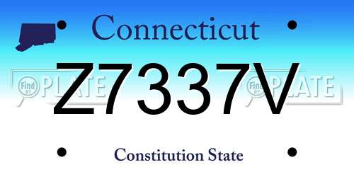 Z7337V Connecticut License Plate