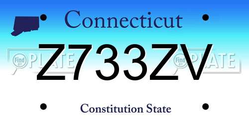Z733ZV Connecticut License Plate