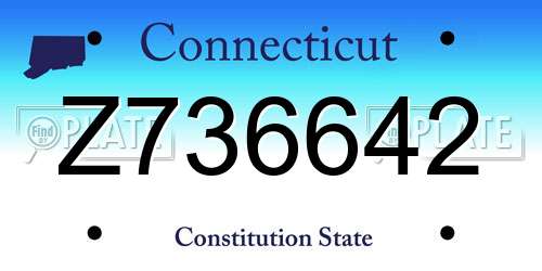 Z736642 Connecticut License Plate