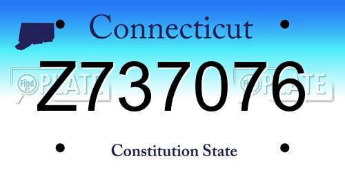 Z737076 Connecticut License Plate
