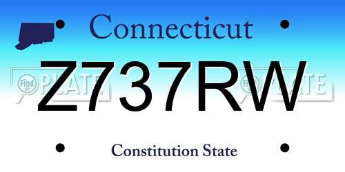 Z737RW Connecticut License Plate