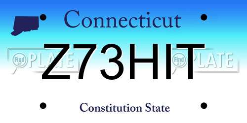 Z73HIT Connecticut License Plate