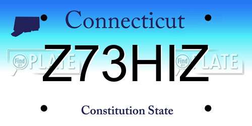 Z73HIZ Connecticut License Plate
