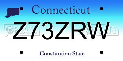 Z73ZRW Connecticut License Plate