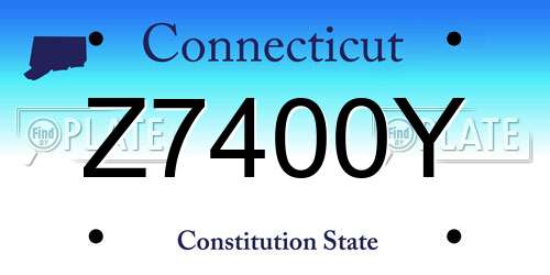 Z7400Y Connecticut License Plate