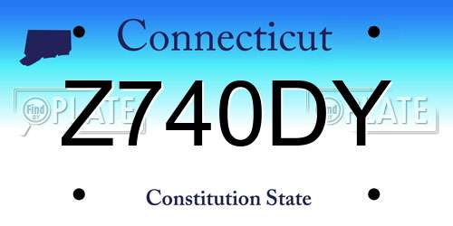Z740DY Connecticut License Plate