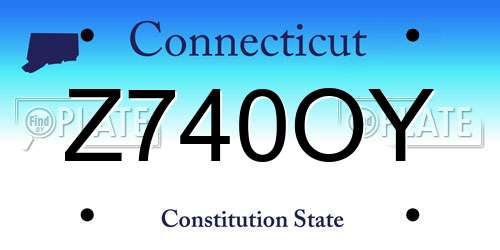 Z740OY Connecticut License Plate