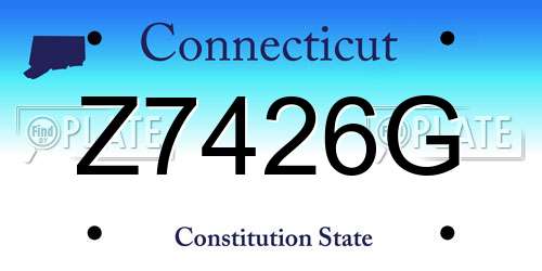Z7426G Connecticut License Plate