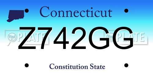 Z742GG Connecticut License Plate