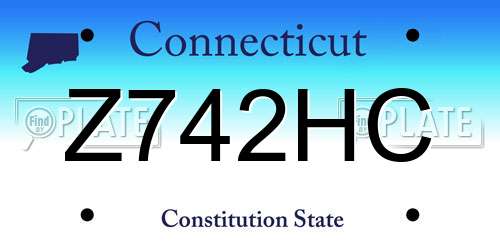 Z742HC Connecticut License Plate
