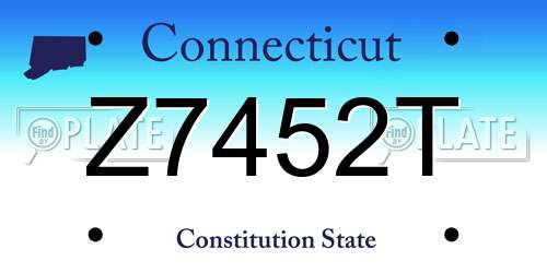 Z7452T Connecticut License Plate