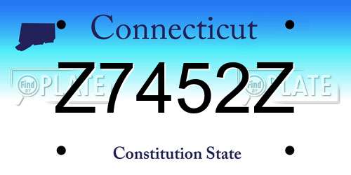 Z7452Z Connecticut License Plate