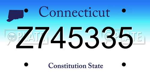 Z745335 Connecticut License Plate