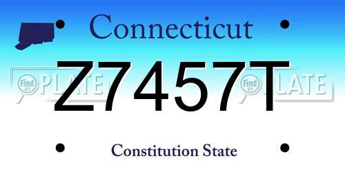 Z7457T Connecticut License Plate