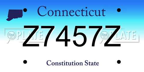 Z7457Z Connecticut License Plate