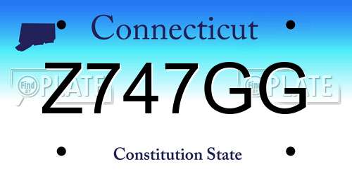 Z747GG Connecticut License Plate