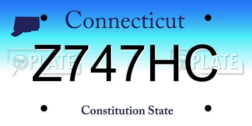 Z747HC Connecticut License Plate