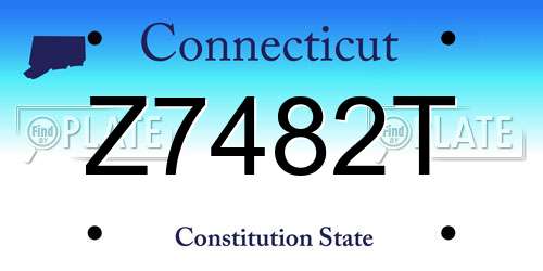 Z7482T Connecticut License Plate