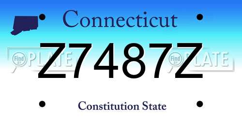 Z7487Z Connecticut License Plate