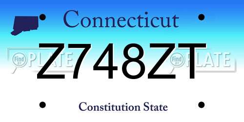Z748ZT Connecticut License Plate