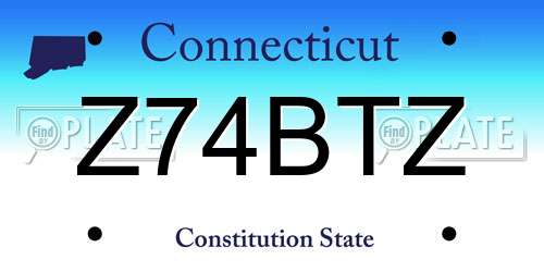 Z74BTZ Connecticut License Plate