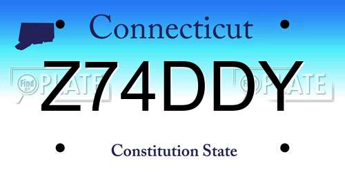Z74DDY Connecticut License Plate