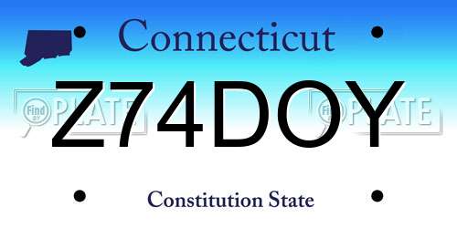 Z74DOY Connecticut License Plate