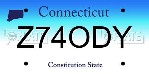 Z74ODY Connecticut License Plate